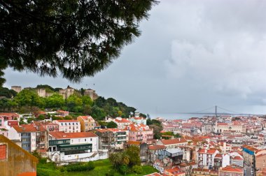 Heavy rain in Lisbon clipart