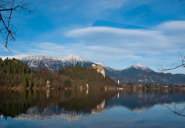 Julian Alps from the Bled lake — Stock Photo, Image