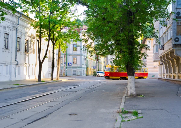 De rode tram — Stockfoto