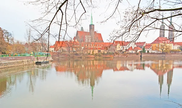 De wandeling langs de rivier de Oder — Stockfoto