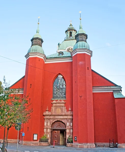 A igreja vermelha — Fotografia de Stock