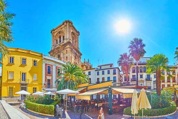 Plaza Romanilla Histórica Con Pequeño Jardín Topiario Rodeada Edificios Históricos — Foto de Stock