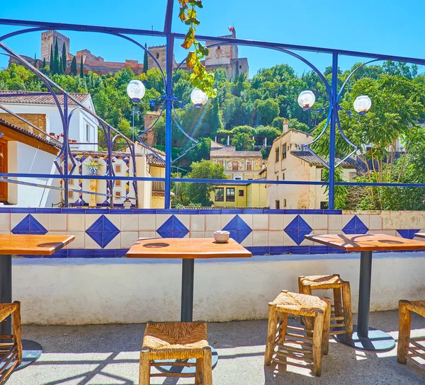 Terrasse Panoramique Maison Thé Albaicin Sert Point Vue Agréable Observant — Photo