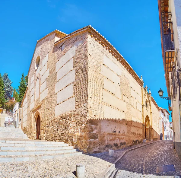 Tarihi Tuğla San Juan Los Reyes Kilisesi Albaicin Mahallesi Granada — Stok fotoğraf