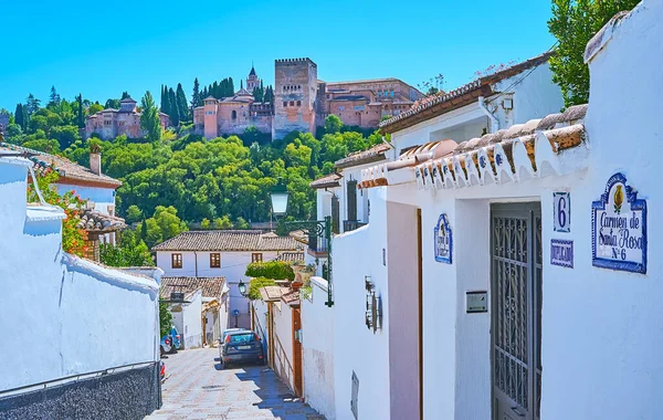 Granada Spanje September 2019 Heuvelachtige Wijk Albaicin Perfecte Plek Het — Stockfoto