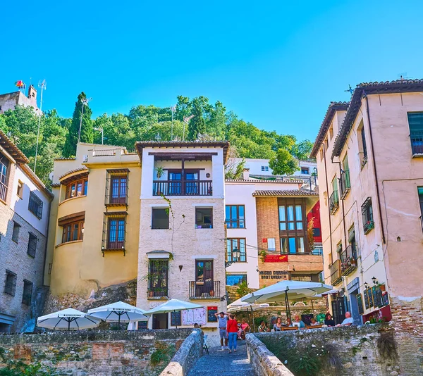 Granada Spain Sept 2019 Old Puente Cabrera Bridge Darro River — Stock Photo, Image