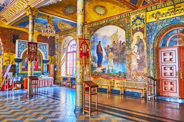 Kyiv Ucraina Agosto 2021 Sala Riccamente Decorata Della Chiesa Del — Foto Stock