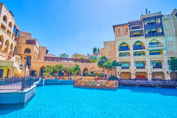 Pintoresca Piscina Interior Old Town Island Rodeada Edificios Estilo Árabe — Foto de Stock