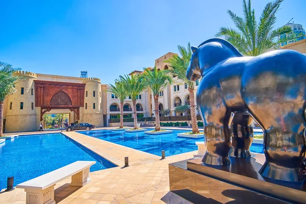 Dubai Vae März 2020 Die Pferdeskulptur Des Berühmten Bildhauers Fernando — Stockfoto