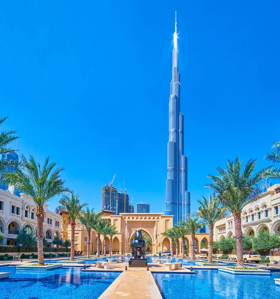 Dubai Emiratos Árabes Unidos Marzo 2020 Gran Vista Torre Burj — Foto de Stock