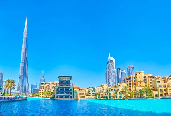 Dubai Emiratos Árabes Unidos Marzo 2020 Vista Panorámica Los Principales — Foto de Stock