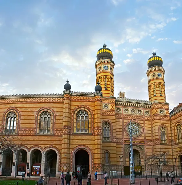 Büyüleyici Moorish Uyanış Stili Dohany Sokağı Sinagogu Budapeşte Büyük Sinagogu — Stok fotoğraf