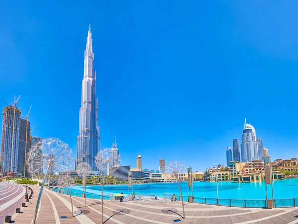 Dubai Sae Března 2020 Panoramatický Výhled Nejvýznamnější Památky Dubaje Okrese — Stock fotografie