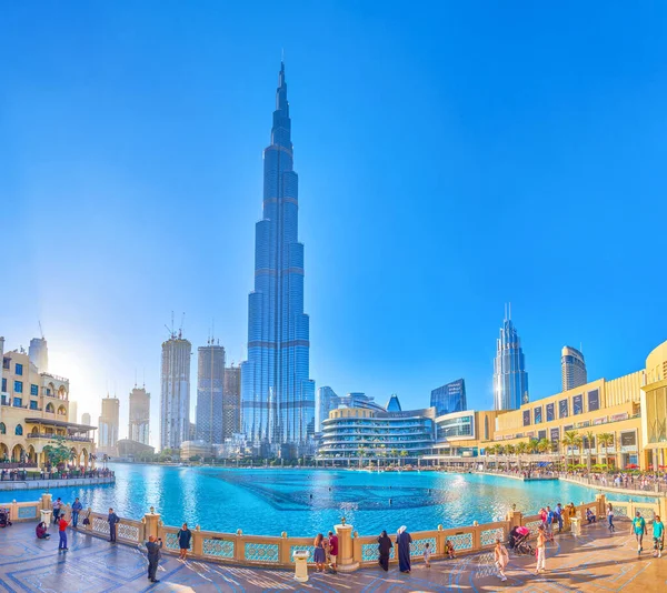 Dubai Sae Březen 2020 Panoramatický Výhled Centrum Čtvrti Burj Lake — Stock fotografie