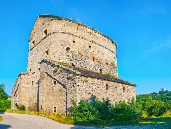 Preservada Medieval Stephen Bathory Torre Fortaleza Ciudad Kamianets Podilskyi Ucrania —  Fotos de Stock
