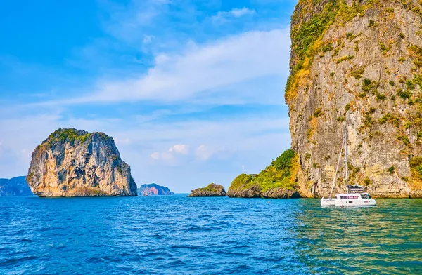 Agradável Passeio Barco Torno Ilhas Vizinhas Região Krabi Mar Andaman — Fotografia de Stock