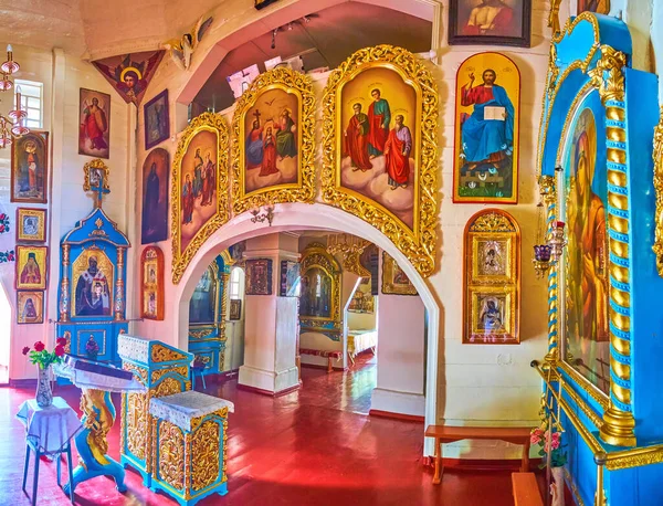 Poltava Ucrânia Agosto 2021 Interior Preservado Pequena Igreja Histórica Salvador — Fotografia de Stock