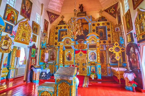 Poltava Ukraine August 2021 Historic Interior Church Savior Numerous Golden — Stock Photo, Image