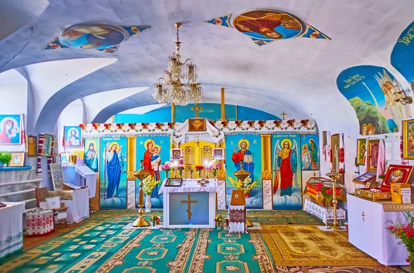 Kamianets Ucrania Julio 2021 Inteior Epifanía Iglesia Ortodoxa Con Iconos —  Fotos de Stock