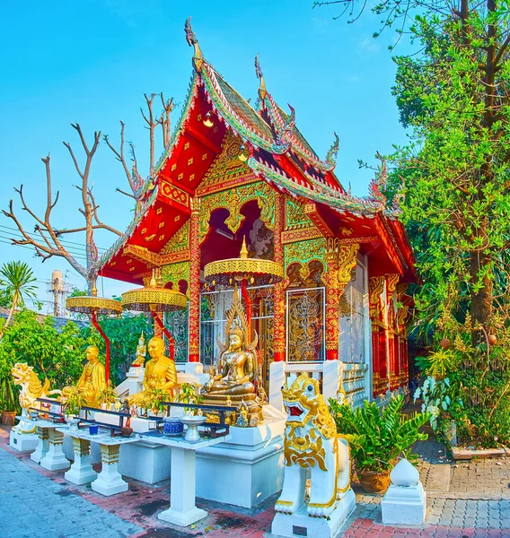 Prachtige Lanna Stijl Architectuur Van Wat Mai Tang Wat Methang — Stockfoto