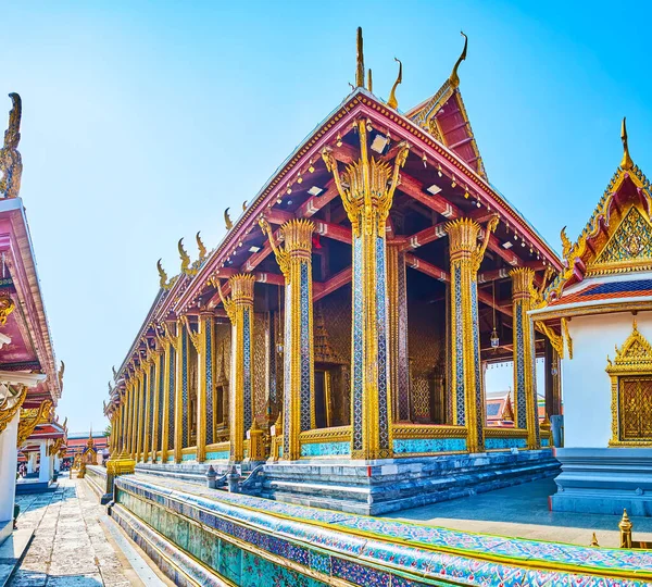 Bangkok Thaïlande Mai 2019 Paroi Latérale Phra Ubosot Avec Colonnade — Photo