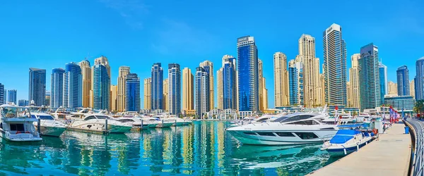 Dubai Emirati Arabi Uniti Marzo 2020 Panorama Del Porto Turistico — Foto Stock