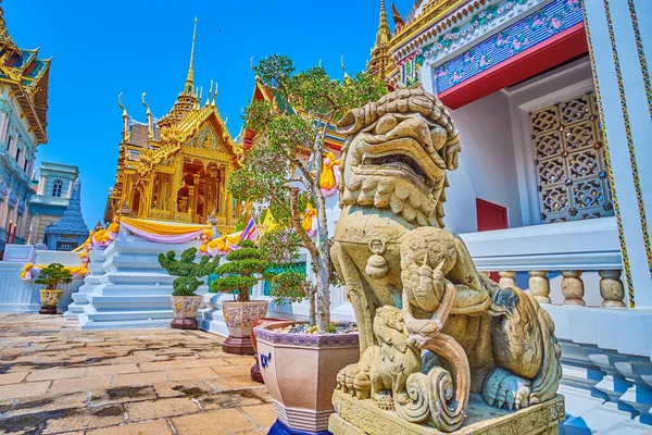 Bangkok Thailand Maio 2019 Fudig Pedra Leão Imperial Chineense Portão — Fotografia de Stock