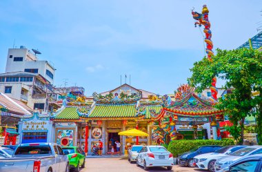 BANGKOK, THAILAND - 12 Mayıs 2019 Çin Mahallesi Lao Pun Tao Kong Tapınağı, 12 Mayıs 'ta Bangkok, Tayland