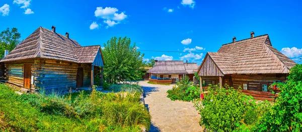 Panorama Del Cortile Piccolo Kish Storico Zaporizhian Sich Scansen Con — Foto Stock