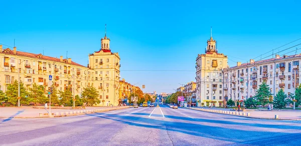 Запорожье Украина Августа 2021 Года Панорама Поляцкой Площади Соборного Проспекта — стоковое фото
