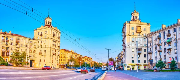 Zaporizhzhia Ukraine Ağustos 2021 Sobornyi Prospect Bulvar Trafiği Ikiz Kuleler — Stok fotoğraf