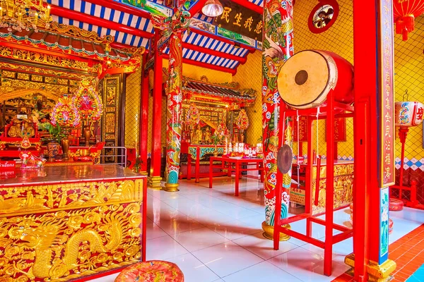 Sala Oración Del Santuario Lao Pun Tao Kong Con Tambor — Foto de Stock