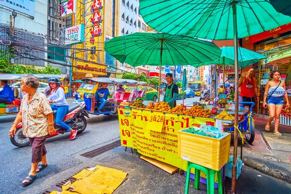 Bangkok Thailand May 2019 차이나 타운의 시장의 노점에서 바삭바삭 팬케이크 — 스톡 사진