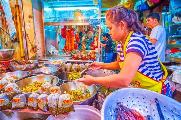 Bangkok Thailand May 2019 Вулична Їжа Забирає Китайський Ресторан Ринку — стокове фото