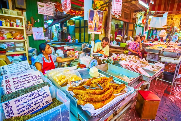 Bangkok Thailand Maio 2019 Vitrine Barraca Mercado Sampheng Com Montão — Fotografia de Stock