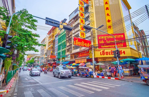 Bangkok Thailand Maio 2019 Cena Urbana Distrito Chinatown Yaowarat Road — Fotografia de Stock