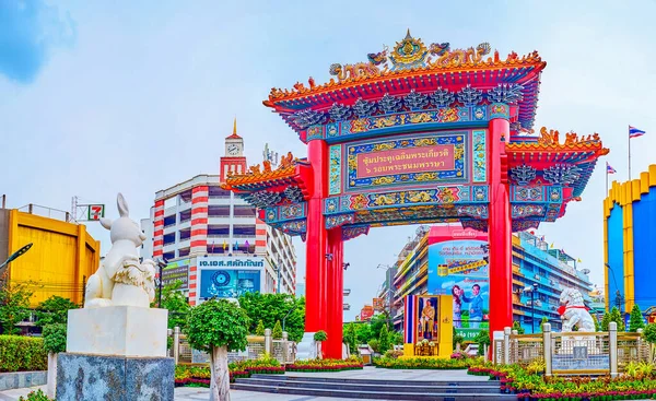 Bangkok Thailand Května 2019 Chinatown Gate Jednou Nejoblíbenějších Turistických Atrakcí — Stock fotografie