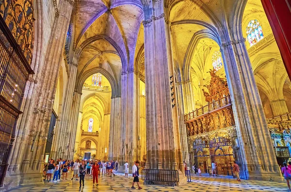 Seville España Septiembre 2019 Disfruta Del Interior Gótico Medieval Catedral — Foto de Stock