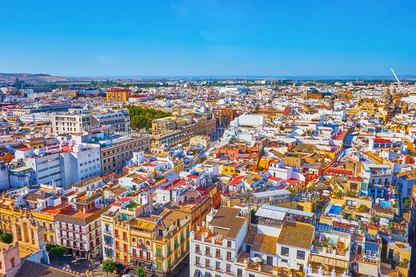 Giralda Klockstapel Sevilla Katedralen Fungerar Som Perfekt Utsiktsplats Observera Gamla — Stockfoto