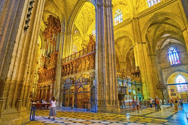 Seville Espagne Sept 2019 Explorez Salle Prière Gothique Médiévale Cathédrale — Photo