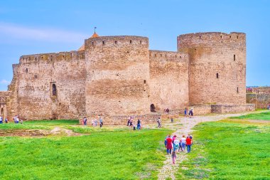 BILHOROD, UKRAINE - 19 Haziran 2021: Akkerman Kalesi kompleksindeki Yaz etkinliği, 19 Haziran 'da Bilhorod' da