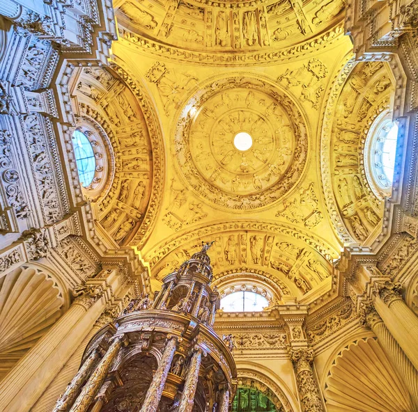 Seville España Septiembre 2019 Cúpula Tallada Sacristía Mayor Catedral Sevilla — Foto de Stock