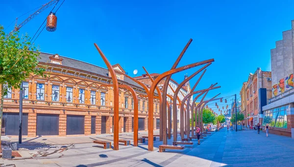 Dnipro Ukraine Août 2021 Panorama Rue Korolenko Avec Installation Moderne — Photo