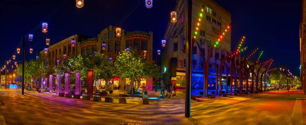 Dnipro Ukraine August 2021 Panorama Korolenko Street Night August Dnipro — стоковое фото