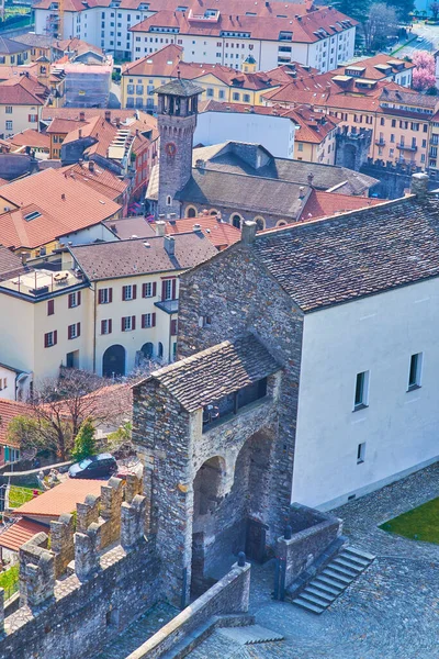 Vstupní Brány Středověké Pevnosti Castelgrande Bellinzona Švýcarsko — Stock fotografie