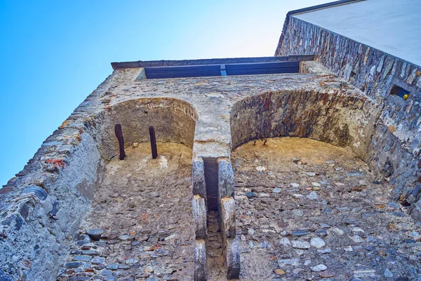 Torre Pedra Medieval Fortaleza Castelgrande Bellinzona Suíça — Fotografia de Stock