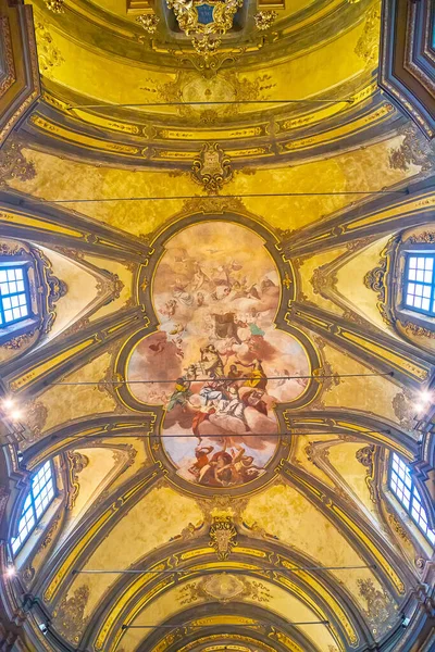 Живописные Картины Потолке Церкви Святого Франческо Паоле Милан Италия — стоковое фото