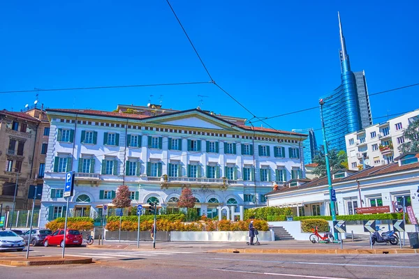 Milán Italia Abril 2022 Fachada Escénica Del Hotel Palazzo Moscova — Foto de Stock