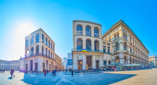 Milan Italy April 2022 Panorama Palazzo Dell Arengario Piazza Del — Stockfoto