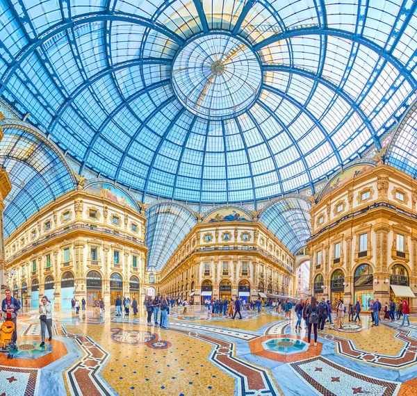 Milan Italy April 2022 Monumental Interior Galleria Vittorio Emanuele Outstanding — Foto de Stock